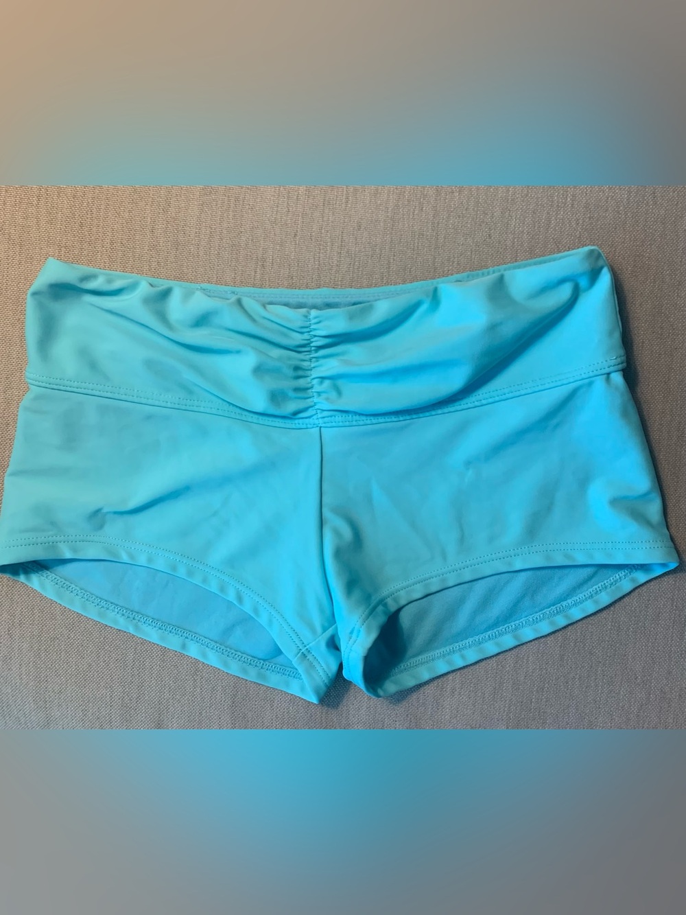 Gossip Aqua Blue Fold-Over Waist Swim boyshort bottoms